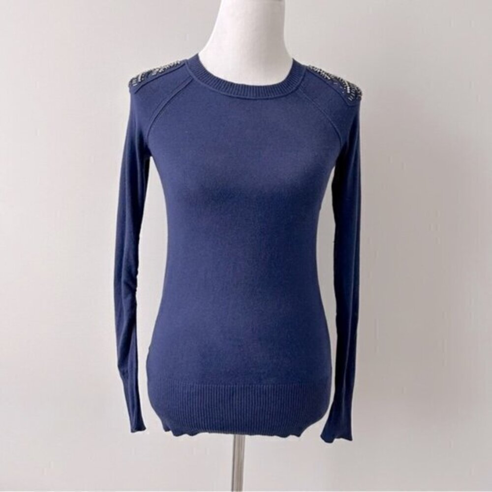 Loft Beaded Shoulder Sweater (c)